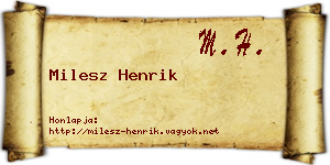 Milesz Henrik névjegykártya